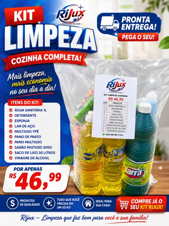 Panfleto Kit Limpeza Cozinha Completa