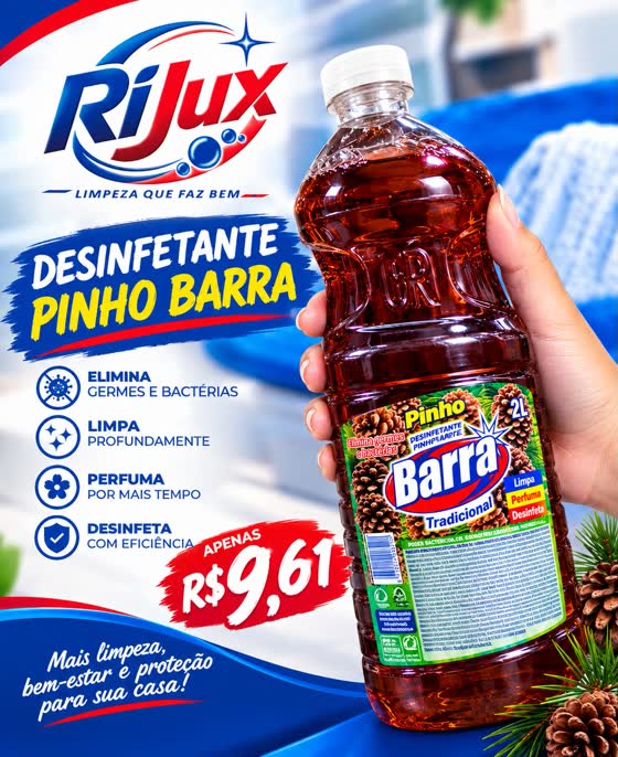 Panfleto Desinfetante Pinho Barra 2L